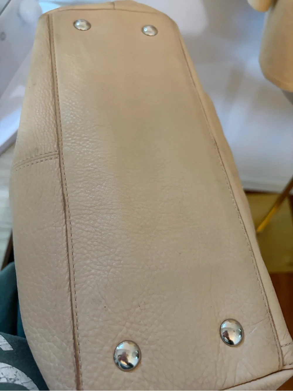 Vintage Coach Penelope Beige Leather Tote Shoulder Bag with Cream School Bag